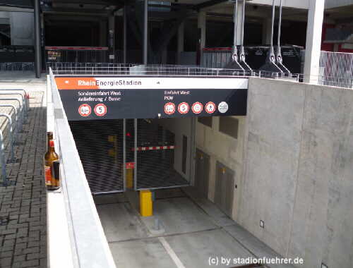 Rhein-Energie-Stadion Einfahrt Tiefgarage